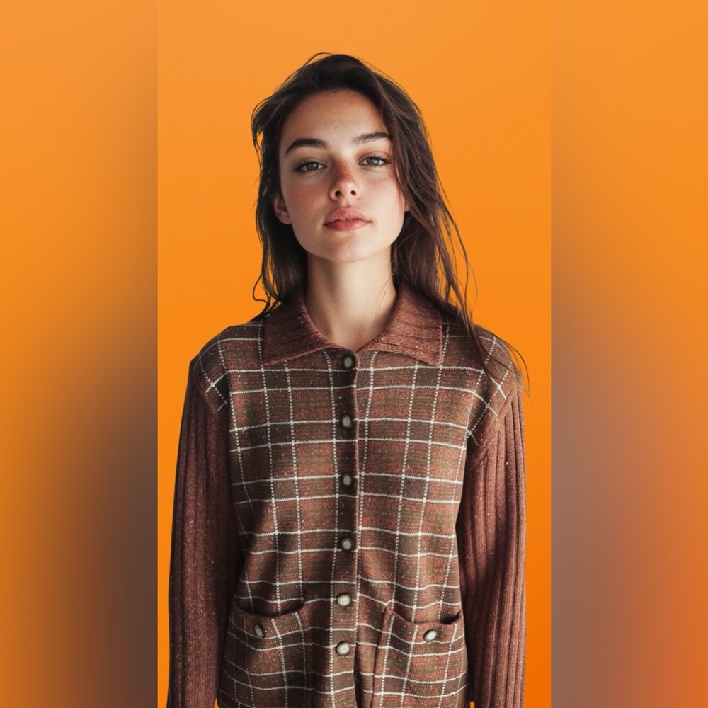 Vintage Bob Timberlake cartigan super soft size L 70s Fall Plaid Trending